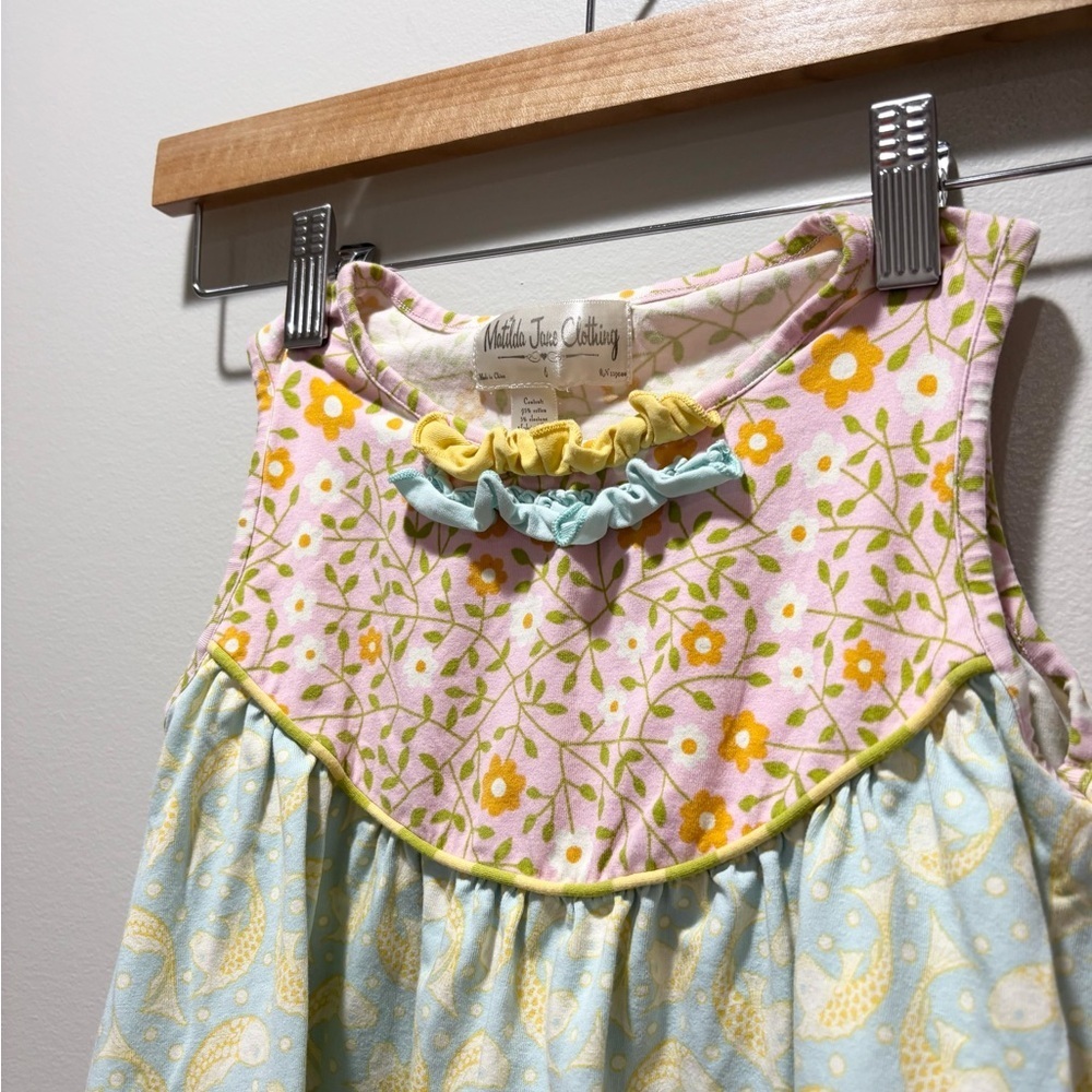 Matilda Jane Girls Good Hart Lake Shore Pearl Koi Fish Dress Size 6 - Picture 3 of 5